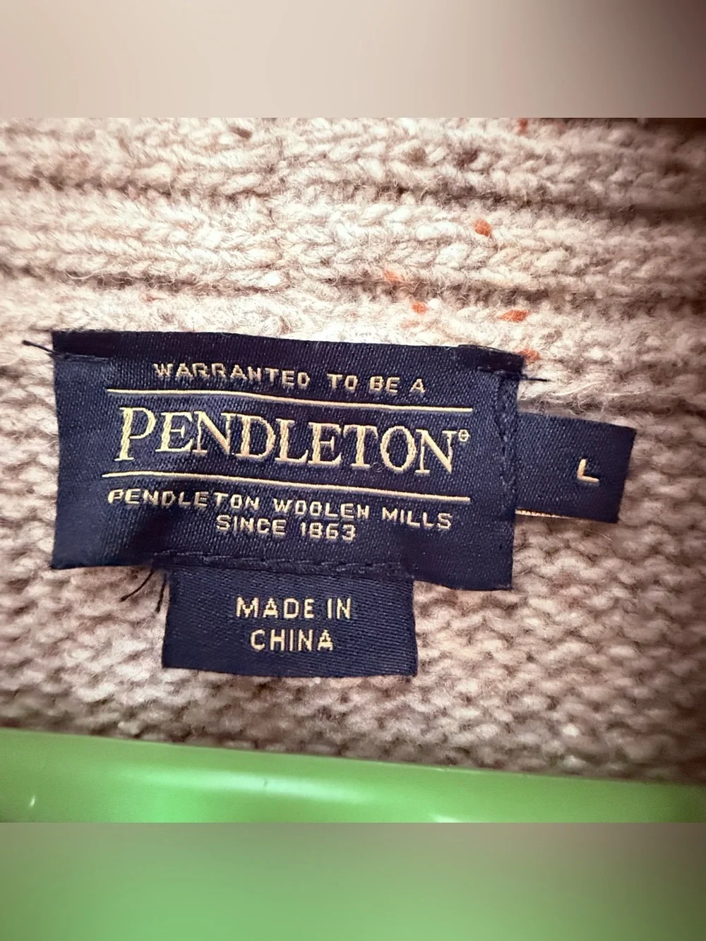 Pendleton Women’s Glacier Stripe Lambs Nylon Wool Cardigan Large